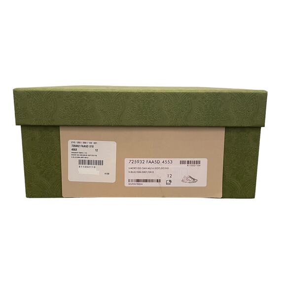 New GUCCI GG Supreme Maxi BLUE Gray Canvas Rhython Sneakers Men's 12 | US 12.5 - Picture 11 of 16